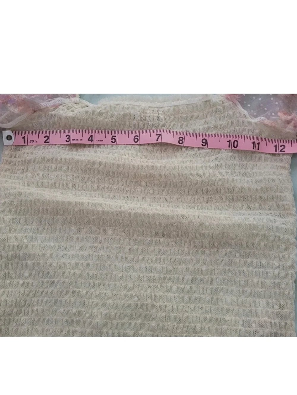 Free People Intimately Silverlake Picnic Shirred Top in Beige Size S Sheer Fairy